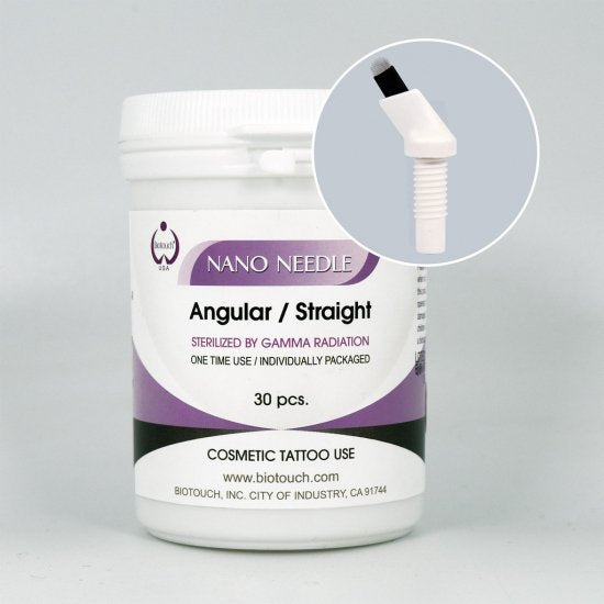 NANO Needle 18 Prong U Shape, Black, Threaded, ANGULAR ARM 30/Box